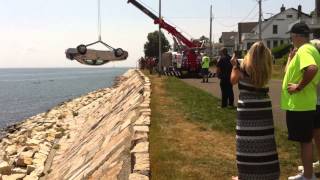 Car goes over Morningside Drive seawall in Milford [upl. by Mariken]