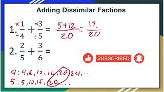 Adding Dissimilar Fractions Tagalog [upl. by Timmi]