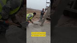 Concrete casting process for plantation area roads [upl. by Ecirual]