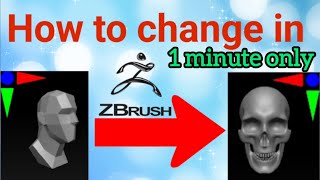 How to change shape in zbrush 1 min only  Learn zbrush tricks [upl. by Haim140]