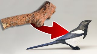 This Is the EASIEST Whittling Possible Bird From a Branch Tutorial [upl. by Nalyak]