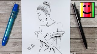 Comment Dessiner une Femme avec une jolie Robe [upl. by Ardnama]