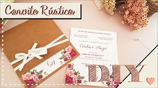 Como fazer Convite de Casamento Rústico DIY  Faça você mesmo  Tutoriais casamento [upl. by Charis]