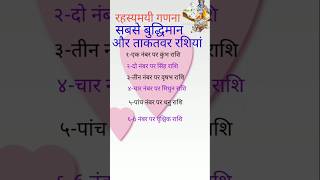 रहस्यमयी गणना सबसे बुद्धिमान और ताकतवर राशियां12राशिkumbharashimusicastrology12राशिफलvastu [upl. by Edveh252]