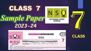 NSO Class 7  Sample paper 202324  NSO Sample paper for grade 7 with explanation  Class 7 NSO [upl. by De266]