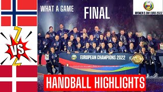 Denmark Vs Norway handball Highlights Final Womens EURO 2022 [upl. by Anaele]