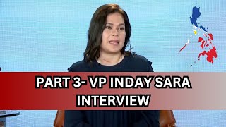 PART 3 VP INDAY SARA INTERVIEW EXPOSES ANG GALAWAN NG MGA MEMBERS OF THE HOUSE OF REPRESENTATIVES [upl. by Corvin673]