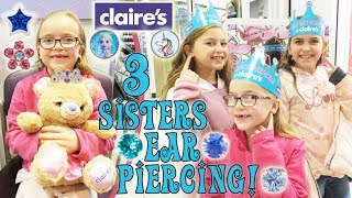 Ear Piercing at Claires  Crazy8Family [upl. by Ahsirtal]