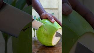 pure green coconut greencoconut cuttingskills fruit [upl. by Lohner809]