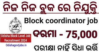 Odisha Block Level Recruitment 2024 block blocklevel odisha vacancy 2024 [upl. by Alhak70]