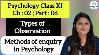 Types of Observation psychology observation method methodsofenquiryinpsychology AchieversHive [upl. by Yblocaj726]