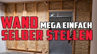 Wand selber bauen 🔥 Ständerwerk aus Holz mit OSB verkleiden [upl. by Swisher44]