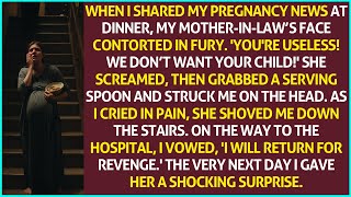 When I Told My MotherinLaw About My Pregnancy She Hit Me With a Spoon amp Pushed Me Down the Stairs [upl. by Leahcim]