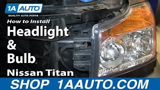 How to Replace Headlight 0815 Nissan Titan [upl. by Salomie]