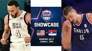 USA vs SERBIA quotUSA BASKETBALL SHOWCASEquot FULL GAME HIGHLIGHTS JULY 172024 PARIS OLYMPICS [upl. by Munn]