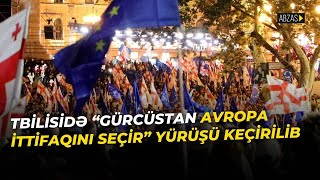 Tbilisidə “Gürcüstan Avropa İttifaqını seçir” yürüşü keçirilib [upl. by Drarreg679]