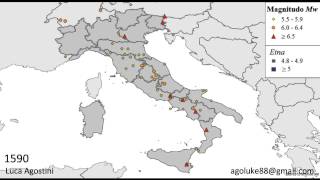 Terremoti in Italia dal 1000 al 2006 [upl. by Draner]