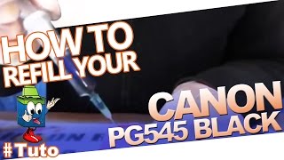 Canon PG545 Black Cartridge  How To Refill The Cartridge [upl. by Aitas]