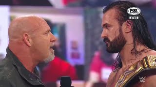 Goldberg regresa y reta a una lucha a Drew McIntyre en Royal Rumble  WWE Raw 04012021 Español [upl. by Shirline]