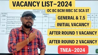 Vacancy list 2024Confirm seat For Round 2 amp Round 3TNEA 2024 [upl. by Garfield319]