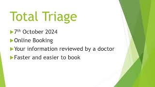 Total Triage at Stopsley Village Practice  NHS Total Triage Tutorial [upl. by Darwin386]