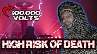 Why I ELECTROCUTED my Drummer with 100000V Tesla Coils [upl. by Sharman]