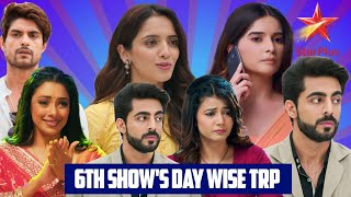 star plus 6th shows day wise trp  ghkkpm yrkkh anupama jhanak iikrr msbd [upl. by Iew91]