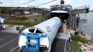 Wind Tower Section Boarding SS Badger September 25 2012 [upl. by Arahsat]