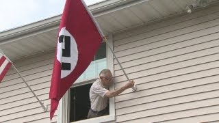 Man flying Nazi flag to protest Obama [upl. by Garlan]