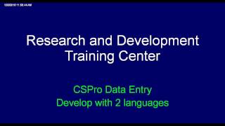 CSPro develop with multy languages [upl. by Anirehc341]