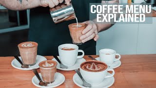 Coffee Menu Explained  What the most common coffees are and how to make them [upl. by Sekoorb]