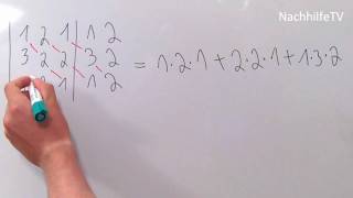 Berechnung einer 3x3 Determinante  Regel von Sarrus [upl. by Yggam]