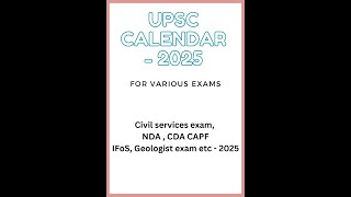 UPSC 2025 calendar  IAS notification 2025  civil services examination 2025 [upl. by Yrret852]