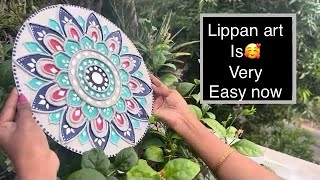 Lippan art is very easy now 😍 step by step lippan art homedecor walldecorationideas lippanart [upl. by Salinas]