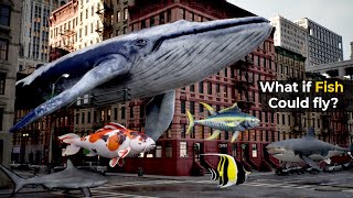 What if FISH could fly  Sea creatures Size comparison  Bloop size [upl. by Notsirk]