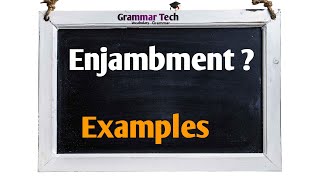 What is Enjambment  Figure Of Speech  spokenenglish Grammartech englishgrammar [upl. by Skipper501]