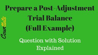 PostAdjustment Trial Balance Prepared Full Example [upl. by Yrrak20]