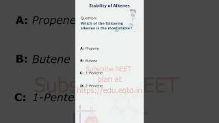 NEET Chemistry Which Alkenes Are Most Stable hydrocarbons [upl. by Albric]