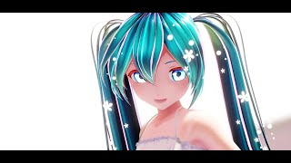 MMD Patchwork Staccato  Calmo White Dress Hatsune Miku [upl. by Karlise]