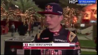 F1 2016 Bahrain  Max Verstappen  Post Race  Overtakes [upl. by Siwel]