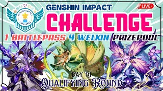 DAY 01 QUALIFYING ROUND JOIN US FAST PRIZEPOOL of 1 BP amp 4 WELKIN GENSHIN IMPACT CHALLENGE INDIA S4 [upl. by Harihat921]