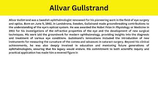 Short Paragraph on Allvar Gullstrand [upl. by Heiner]