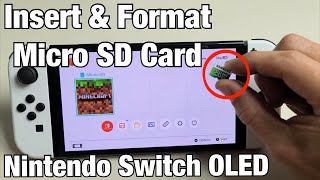 Nintendo Switch OLED How to Insert SD Card amp Format [upl. by Ennasus]