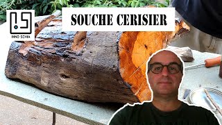 Comment fabriquer un tabouret en bois et métal à partir dune souche de cerisier Mobilier jardin [upl. by Aisilef]