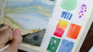 Canson 200gsm Watercolor paper review  Paper test  Sample painting [upl. by Yeslrahc]