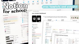 How to organize for school with Notion 📚  Free template  widgets ✨ [upl. by Sharai]