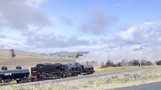 NSWDR 4501 Drags NSWGR 6029 Through Georges Plains  THNSW Bathurst Rail Excursion 2024 [upl. by Ilellan]