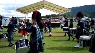 Pipe band at the Ballater Highland Games [upl. by Nyloc962]