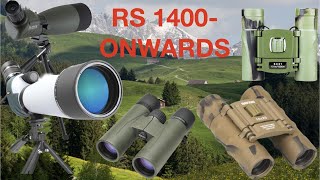 NEW BUDGET BINOCULARS SPOTTING SCOPES FROM RS 1400 8X21 VS 10X25 VS 10X42 VS 2060X80 VS 257570 [upl. by Eenel]