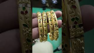 Gold chudi 😍jewellery gold fancyjewels bridalbangles bangles [upl. by Anayra330]